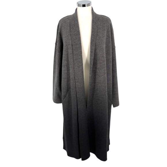 Eileen Fisher Ombre Boiled Wool Coat Gray Charcoal Size L/XL - Picture 1 of 13